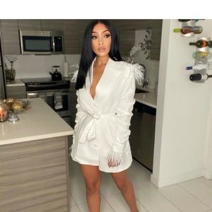 Feather blazer dress